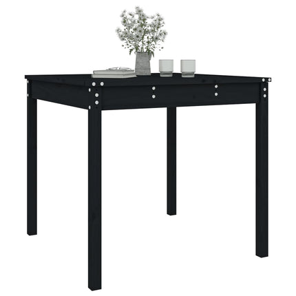 Trädgårdsbord svart 82,5x82,5x76 cm massiv furu