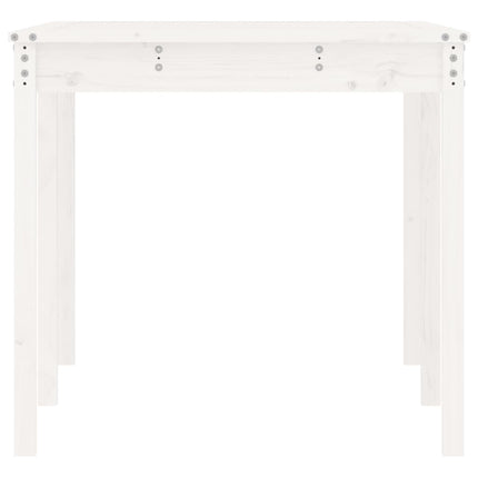 Trädgårdsbord vit 159,5x82,5x76 cm massiv furu