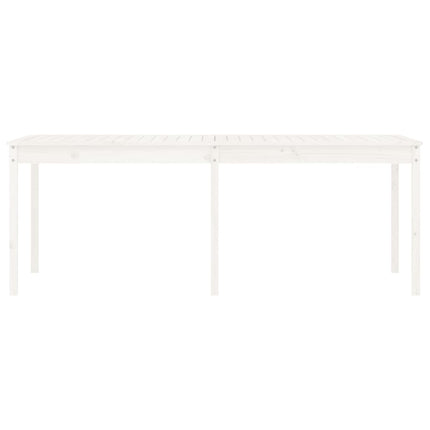 Trädgårdsbord vit 203,5x100x76 cm massiv furu