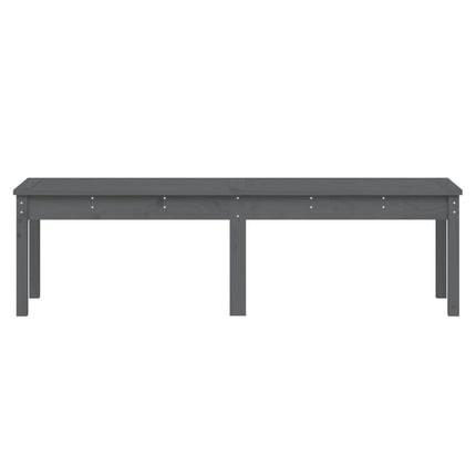 Trädgårdsbänk 2-sits grå 159,5x44x45 cm massiv furu
