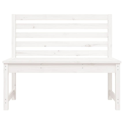 Trädgårdsbänk vit 109 cm massiv furu
