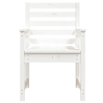 Trädgårdsstolar 2 st vit 60x48x91 cm massiv furu
