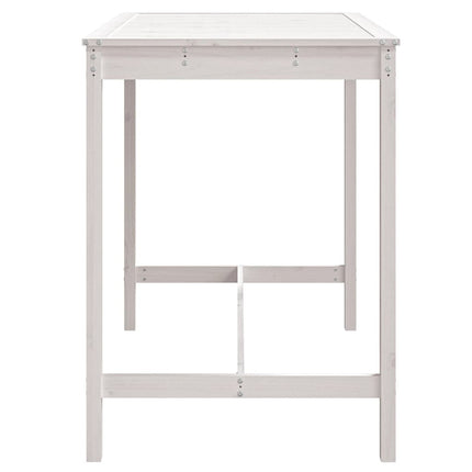 Trädgårdsbord vit 121x82,5x110 cm massiv furu