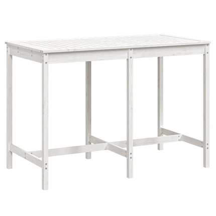 Trädgårdsbord vit 159,5x82,5x110 cm massiv furu