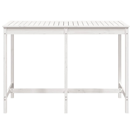 Trädgårdsbord vit 159,5x82,5x110 cm massiv furu
