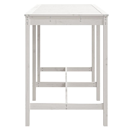 Trädgårdsbord vit 159,5x82,5x110 cm massiv furu