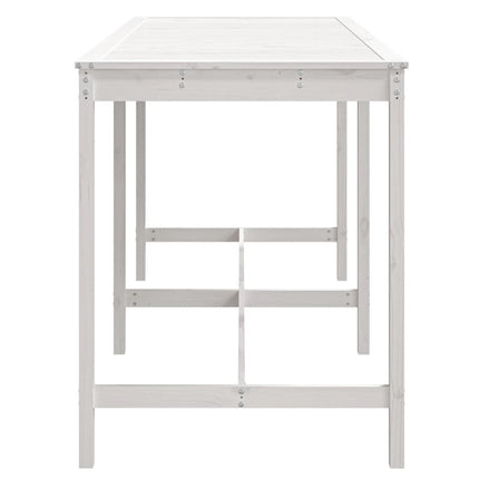 Trädgårdsbord vit 203,5x90x110 cm massiv furu