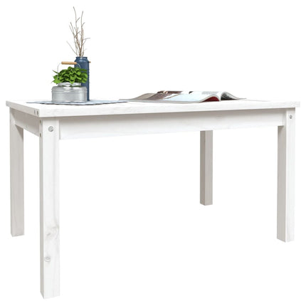 Trädgårdsbord vit 82,5x50,5x45 cm massiv furu