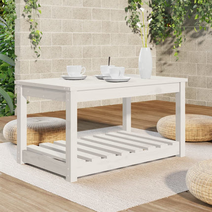 Trädgårdsbord vit 82,5x50,5x45 cm massiv furu
