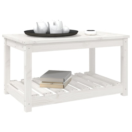 Trädgårdsbord vit 82,5x50,5x45 cm massiv furu