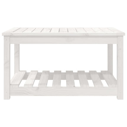 Trädgårdsbord vit 82,5x50,5x45 cm massiv furu