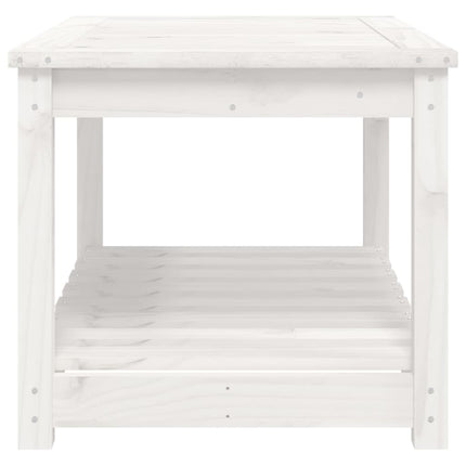 Trädgårdsbord vit 82,5x50,5x45 cm massiv furu