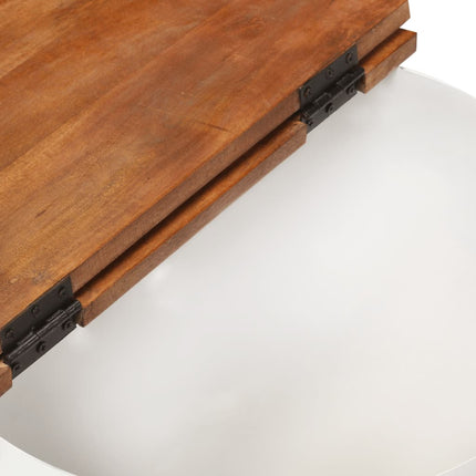 Soffbord vit 50x27 cm massivt återvunnet trä