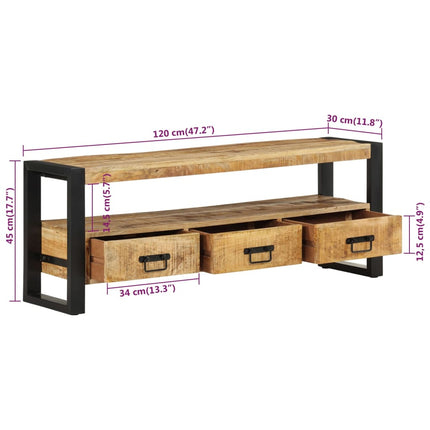 Tv-bänk 120x30x45 cm massivt mangoträ