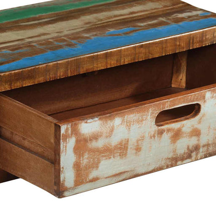 TV-bänk (118-200) x 30 x 40 cm massivt återvunnet trä