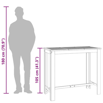 Ståbord för utomhusbruk 120x60x105 cm massiv akacia