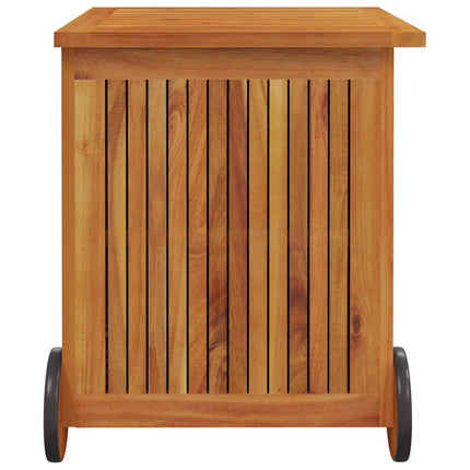 Dynbox med hjul 60x50x58 cm massivt akaciaträ