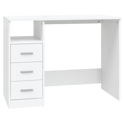 Skrivbord med lådor vit 102x50x76 cm konstruerat trä