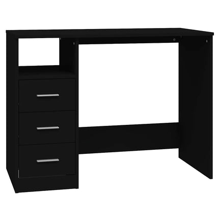 Skrivbord med lådor svart 102x50x76 cm konstruerat trä
