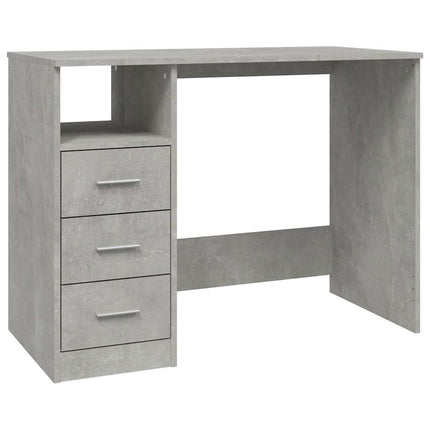 Skrivbord med lådor betonggrå 102x50x76 cm konstruerat trä