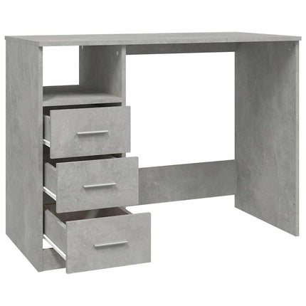 Skrivbord med lådor betonggrå 102x50x76 cm konstruerat trä