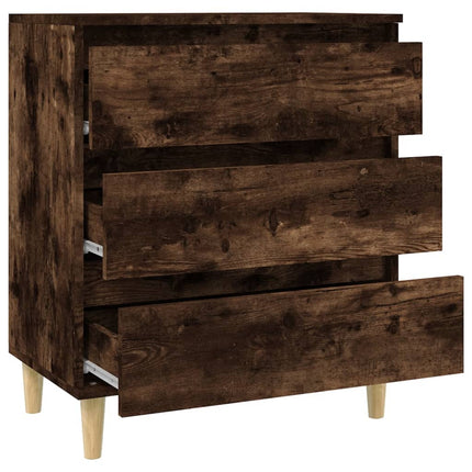 Byrå rökfärgad ek 60x35x70 cm konstruerat trä