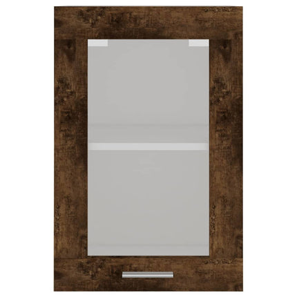 Väggskåp glas “Lyon” rökfärgad ek 40x31x60 cm konstruerat trä
