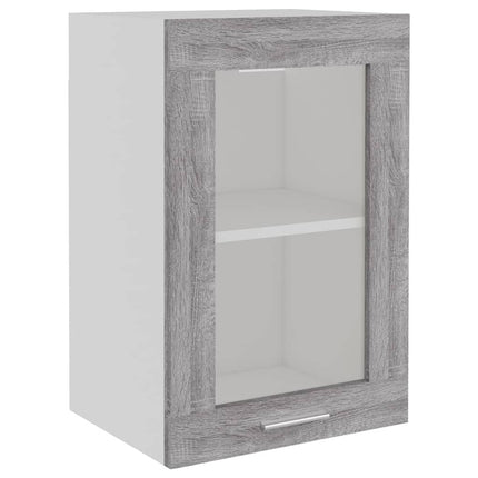 Väggskåp glas “Lyon” grå sonoma 40x31x60 cm konstruerat trä