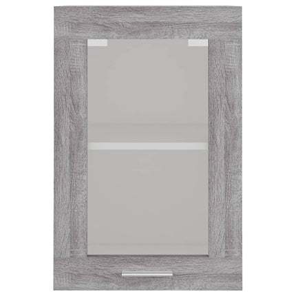 Väggskåp glas “Lyon” grå sonoma 40x31x60 cm konstruerat trä
