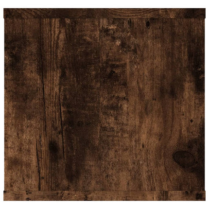 Vägghylla rökfärgad ek 102x30x29 cm konstruerat trä