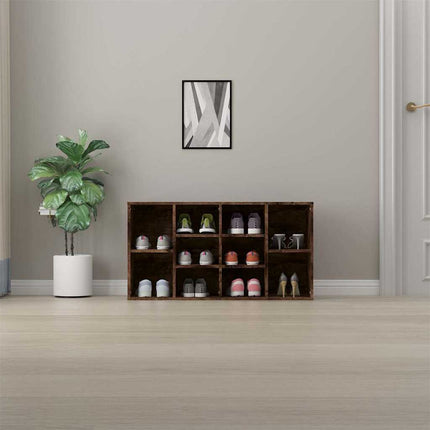 Skobänk rökfärgad ek 103x30x55 cm konstruerat trä