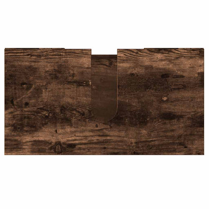 Badrumsskåp rökfärgad ek 60x32x53,5 cm konstruerat trä
