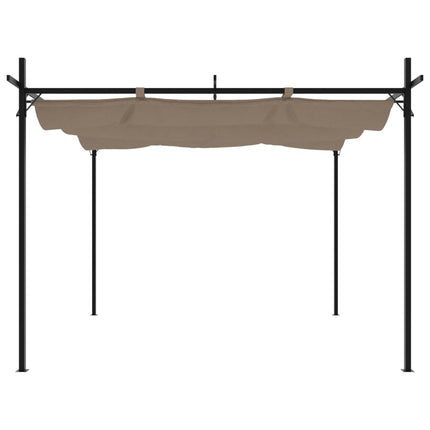 Pergola med infällbart tak taupe 295x292x230 cm