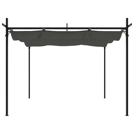 Pergola med infällbart tak antracit 295x292x230 cm