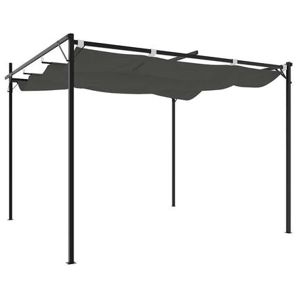 Pergola med infällbart tak antracit 295x292x230 cm