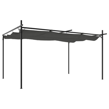 Pergola med infällbart tak antracit 395x292x230 cm