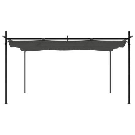 Pergola med infällbart tak antracit 395x292x230 cm