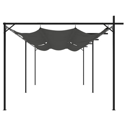 Pergola med infällbart tak antracit 589x292x230 cm