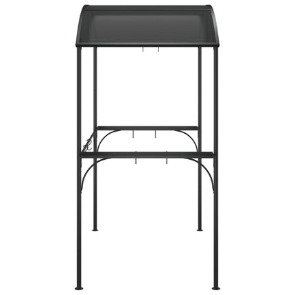 Tak för grill med sidohyllor antracit 220x115x230 cm stål
