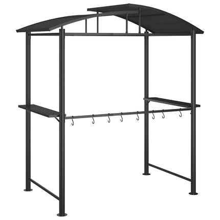 Tak för grill med sidohyllor antracit 210x114x230 cm stål