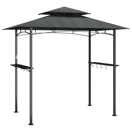 Tak för grill med sidohyllor antracit 240x150x243 cm stål