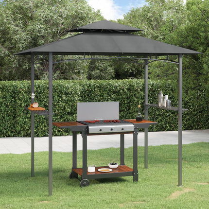 Tak för grill med sidohyllor antracit 240x150x243 cm stål