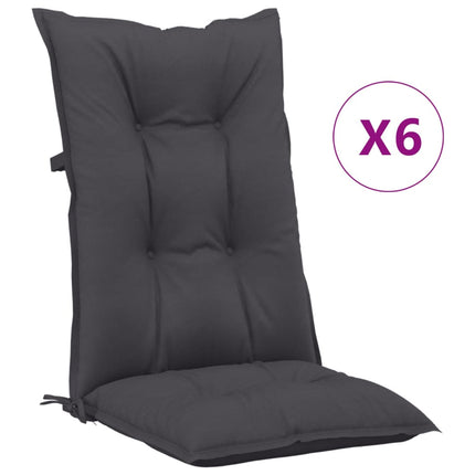 Stolsdynor 6 st antracit 120x50x7 cm tyg