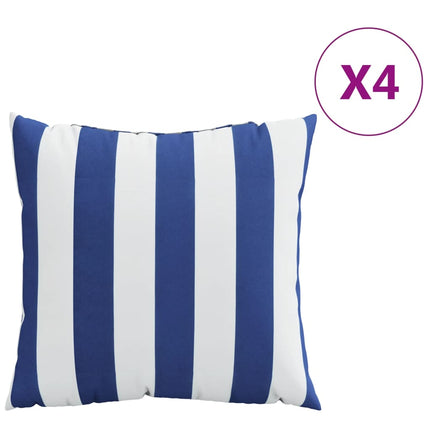 Prydnadskuddar 4 st blå och vit 40x40 cm tyg