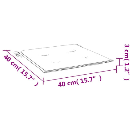 Stolsdynor 4 st bladmönster 40x40x4 cm tyg
