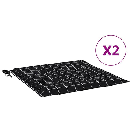 Stolsdynor 2 st svartrutig 40x40x4 cm tyg