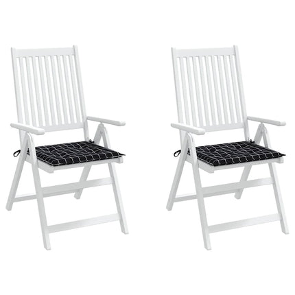 Stolsdynor 2 st svartrutig 40x40x4 cm tyg