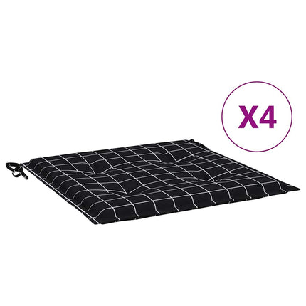 Stolsdynor 4 st svartrutig 40x40x4 cm tyg