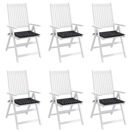 Stolsdynor 6 st svartrutig 40x40x4 cm tyg