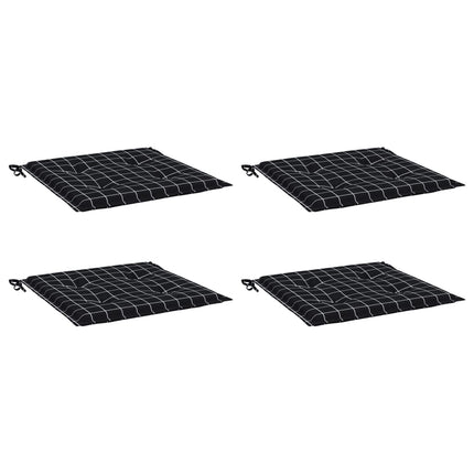 Stolsdynor 4 st svartrutig 50x50x4 cm tyg